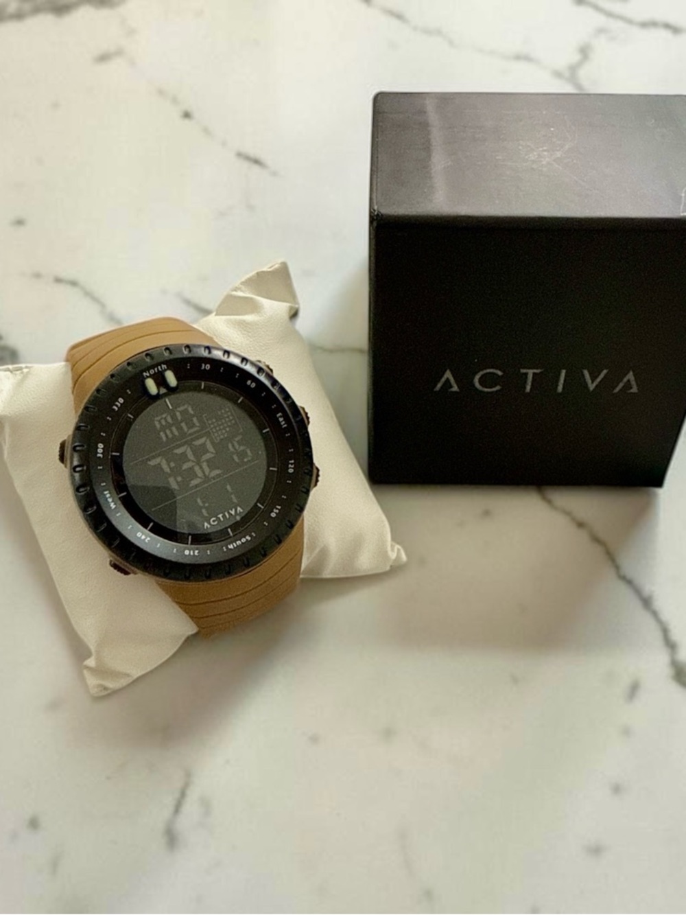 NWB Ativa Digital Sport Watch - Brown Strap with Black Bezel